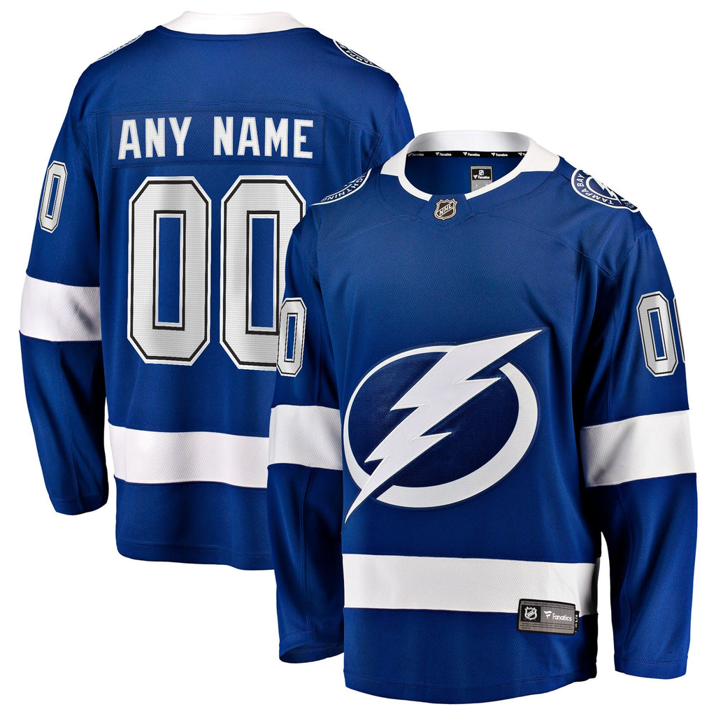 Tampa Bay Lightning Blue Home Breakaway Custom Hockey Jersey