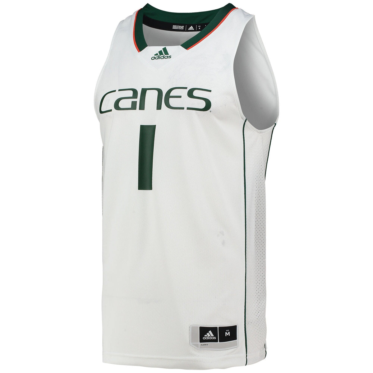 #1 White Miami Hurricanes Team Swingman Basketball Jersey