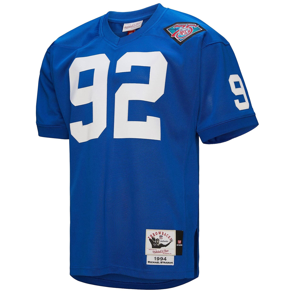 New York Giants 1994 Michael Strahan Royal Throwback Retired Player Football Jersey
