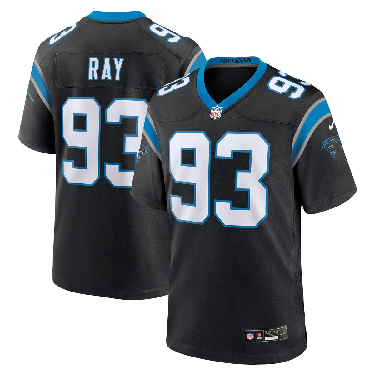 Carolina Panthers LaBryan Ray Black Team Game Football Jersey