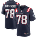 New England Patriots Bruce Armstrong Navy Game Retired Player Football Jersey
