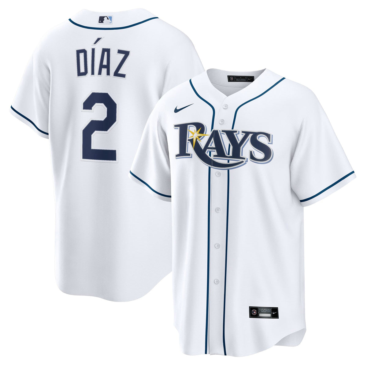 Tampa Bay Rays Yandy Díaz White Home Replica Baseball Jersey