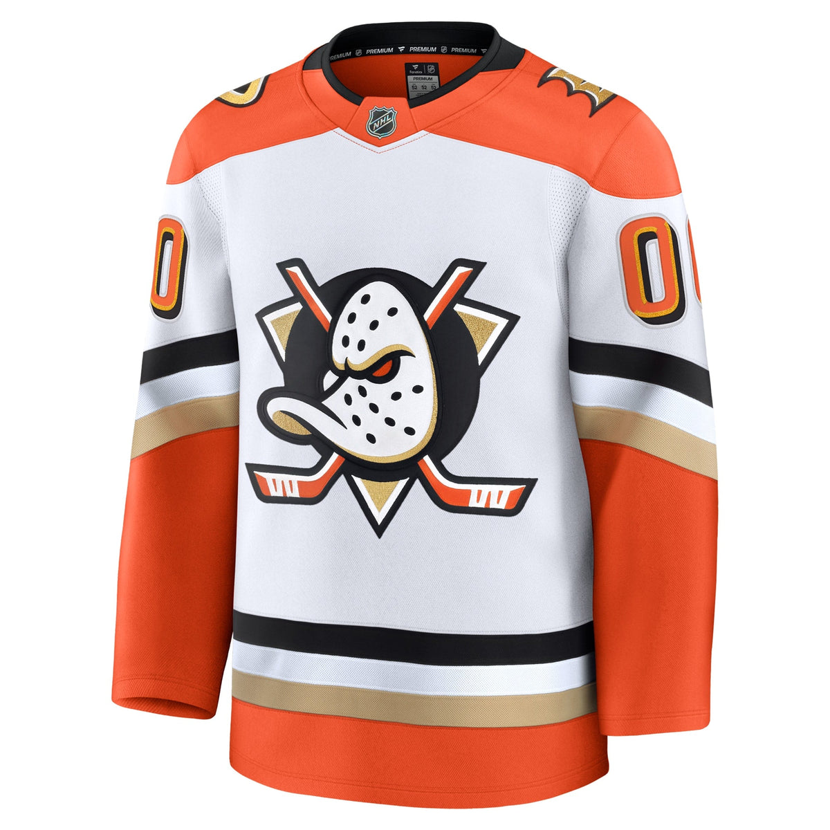 Anaheim Ducks White Away Premium Custom Jersey