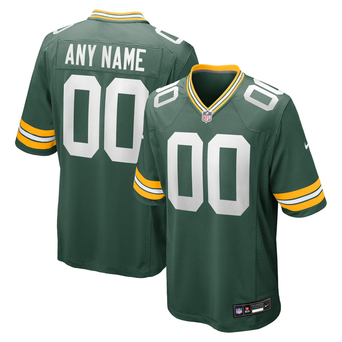 Green Bay Packers Green Custom Game Football Jersey