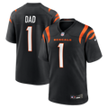 Cincinnati Bengals Number 1 Dad Black Game Football Jersey