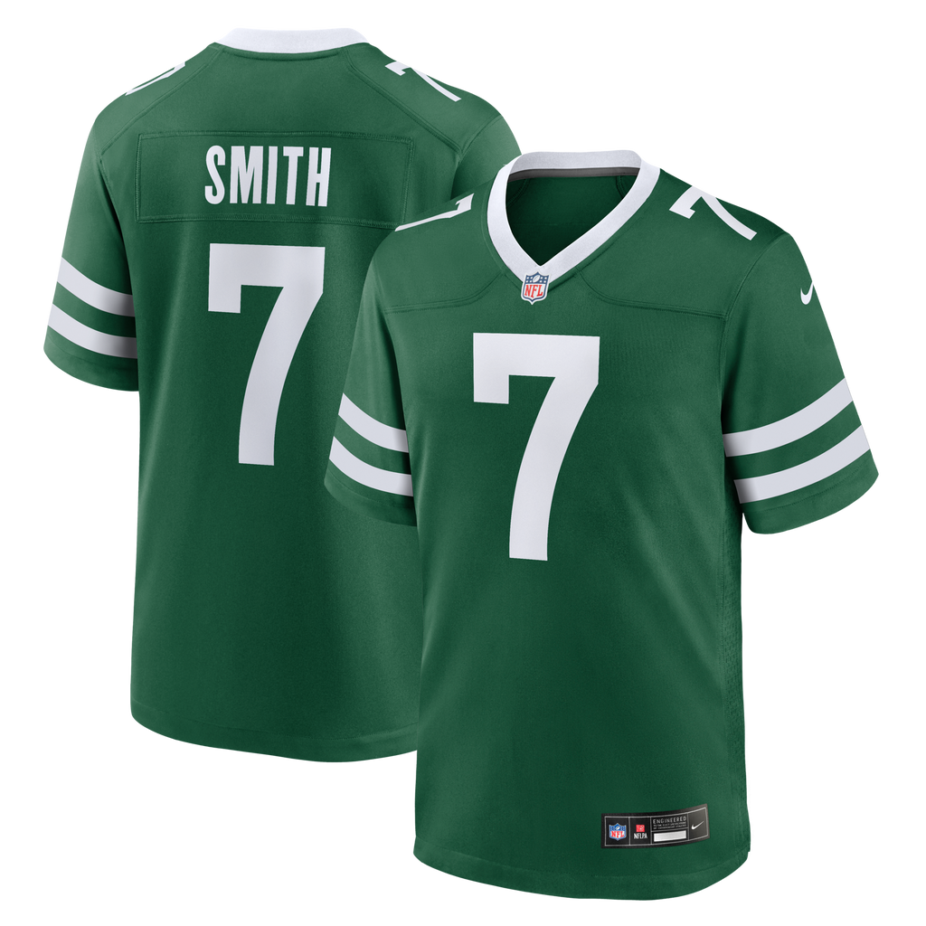 New York Jets Geno Smith Legacy Green Game Football Jersey