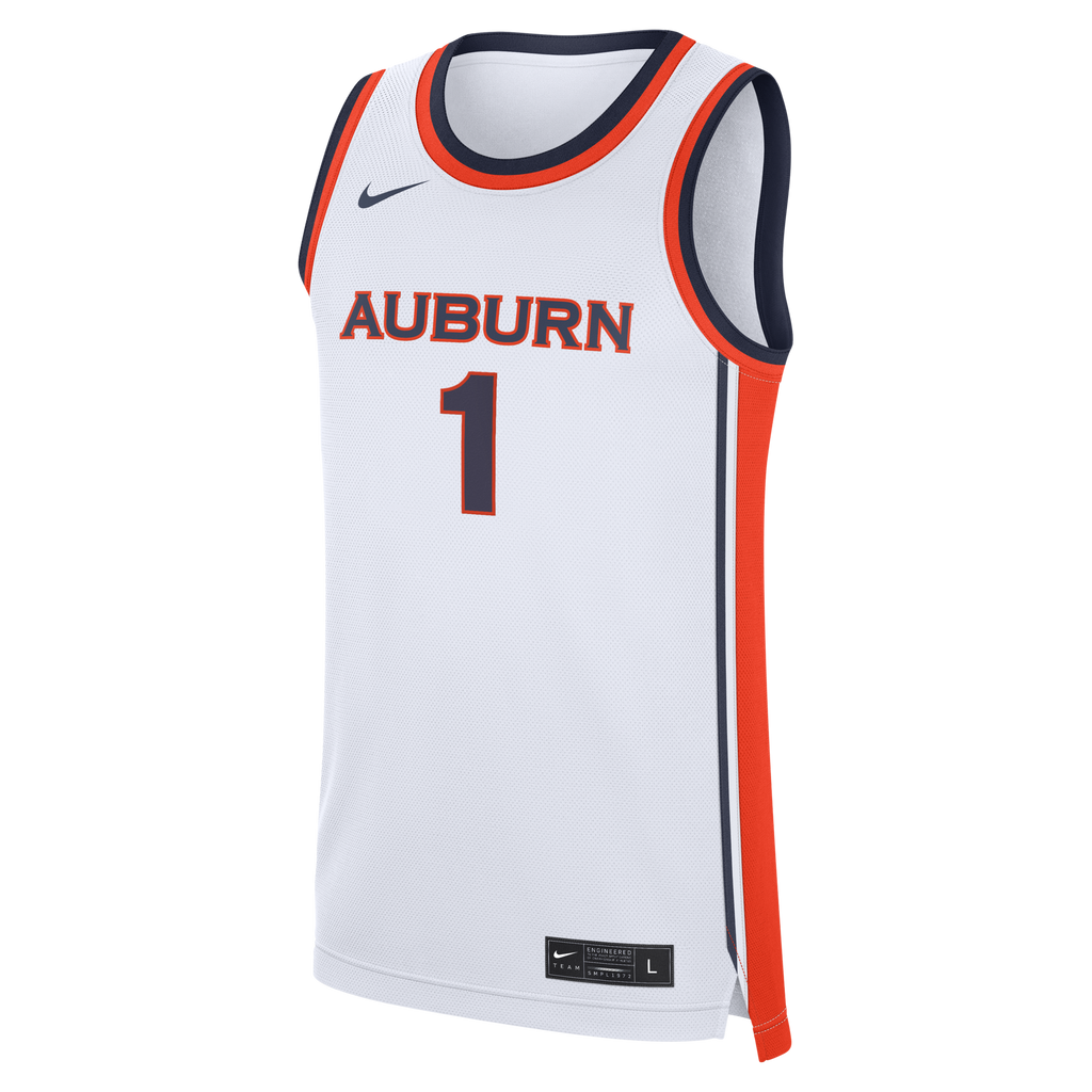White Auburn Tigers #1 Home War Eagle Replica Basketball Jersey