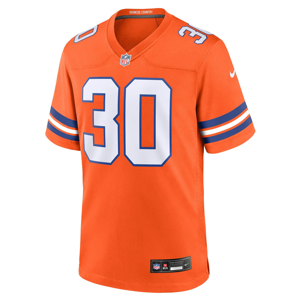 Denver Broncos Terrell Davis Orange Retired Player Alternate Game Football Jersey