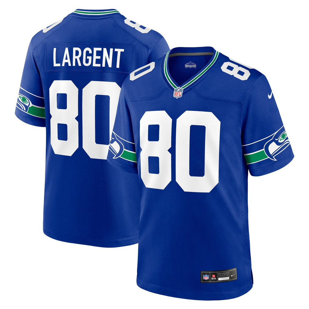 Seattle Seahawks Steve Largent Royal Throwback Retired Player Game Football Jersey