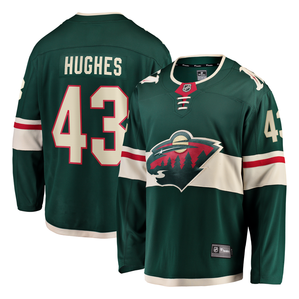 Minnesota Wild Quinn Hughes Green Home Breakaway Hockey Jersey