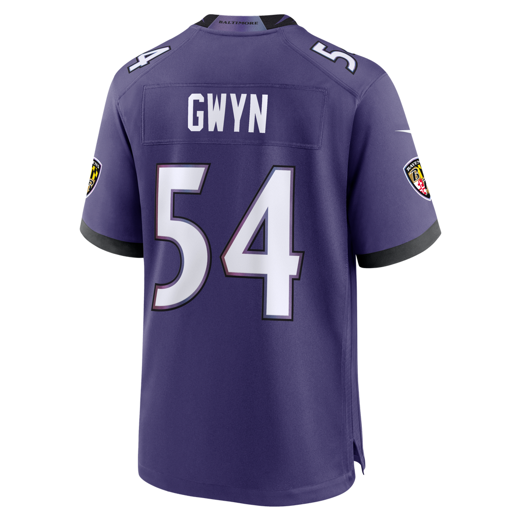 Baltimore Ravens Jovaughn Gwyn Purple Team Game Football Jersey