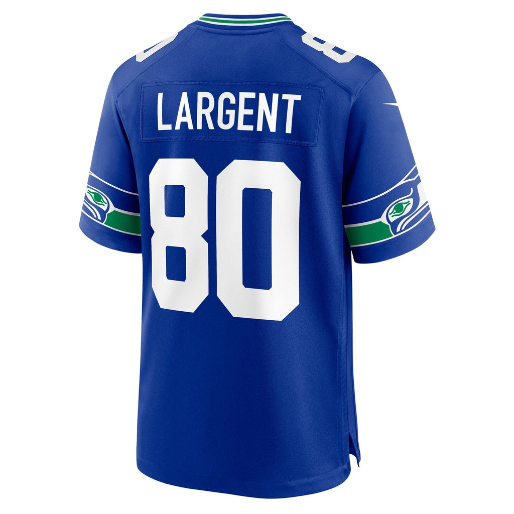 Seattle Seahawks Steve Largent Royal Throwback Retired Player Game Football Jersey