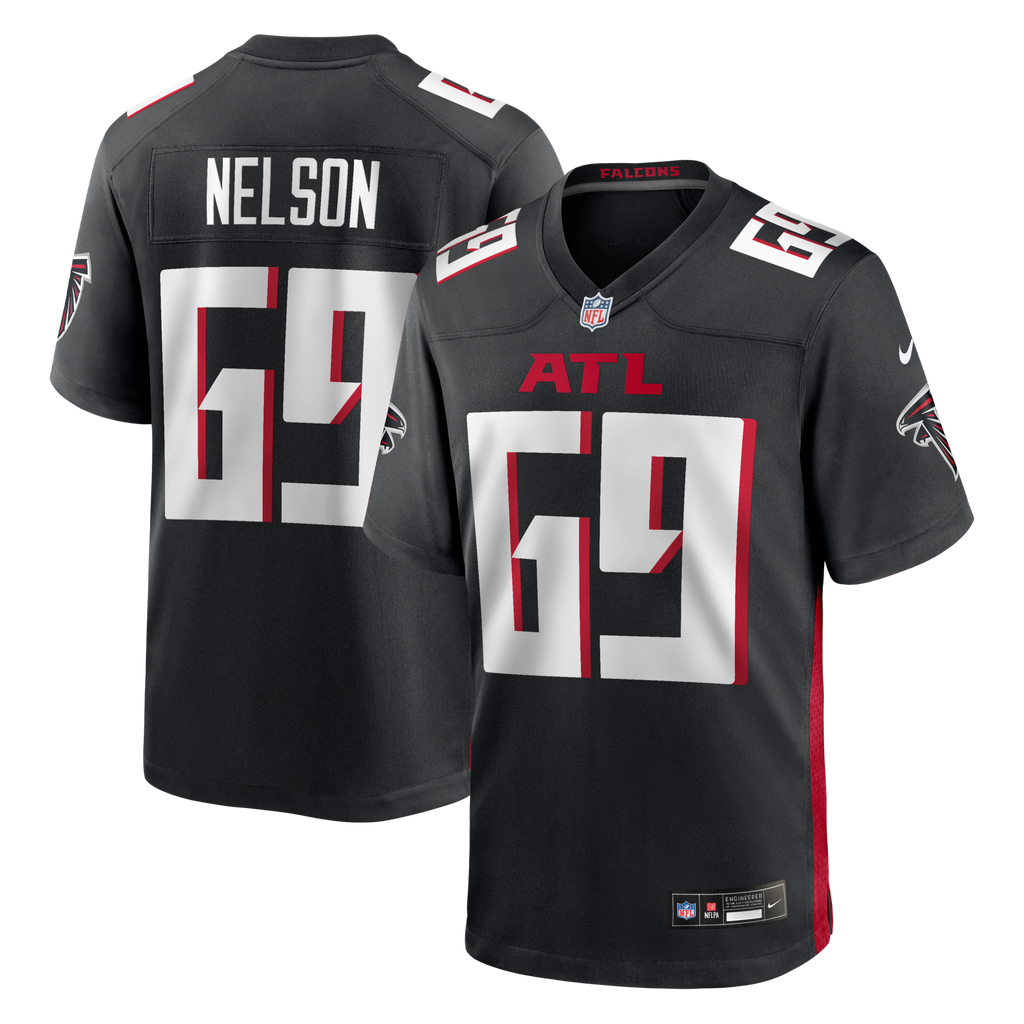 Atlanta Falcons Jack Nelson Black Team Game Football Jersey
