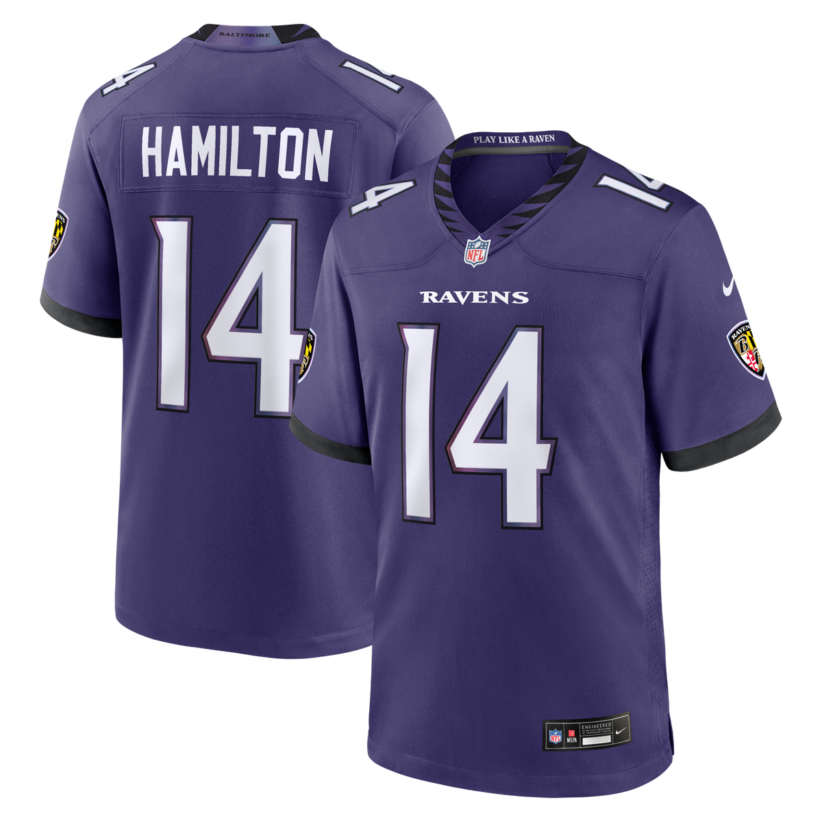 Baltimore Ravens Kyle Hamilton Purple Team Game Football Jersey