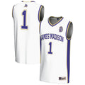 #1 James Madison Dukes Lightweight Basketball Jersey - White