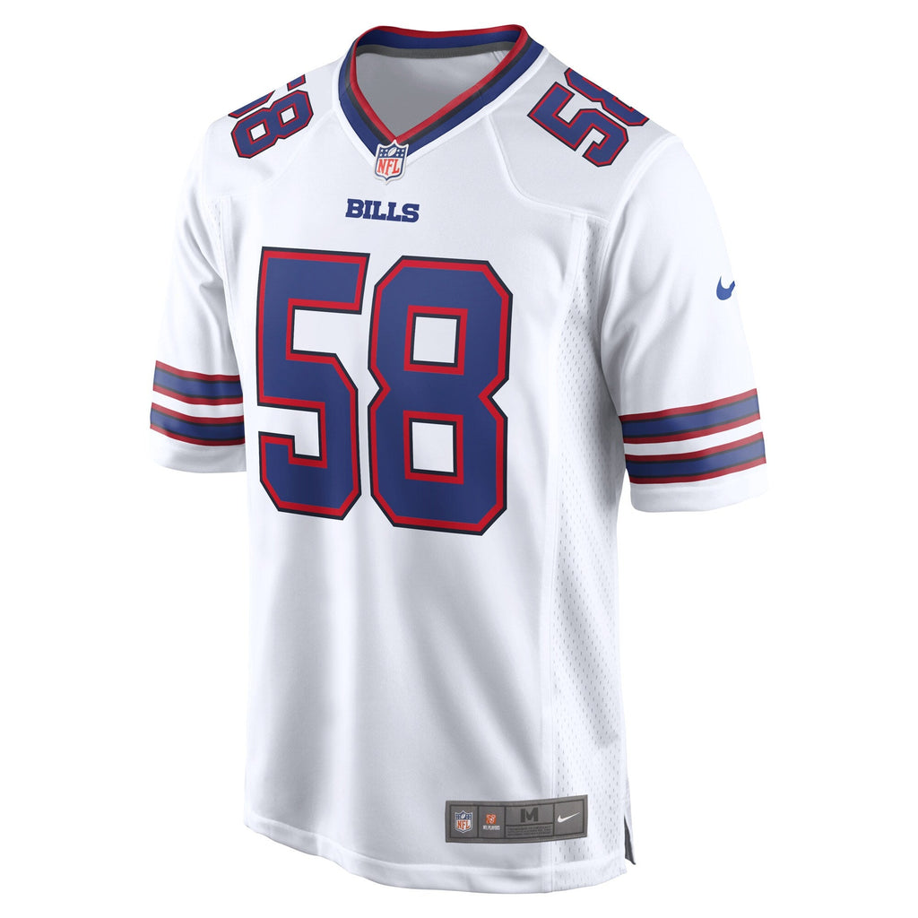 Buffalo Bills Matt Milano White Away Game Player Football Jersey