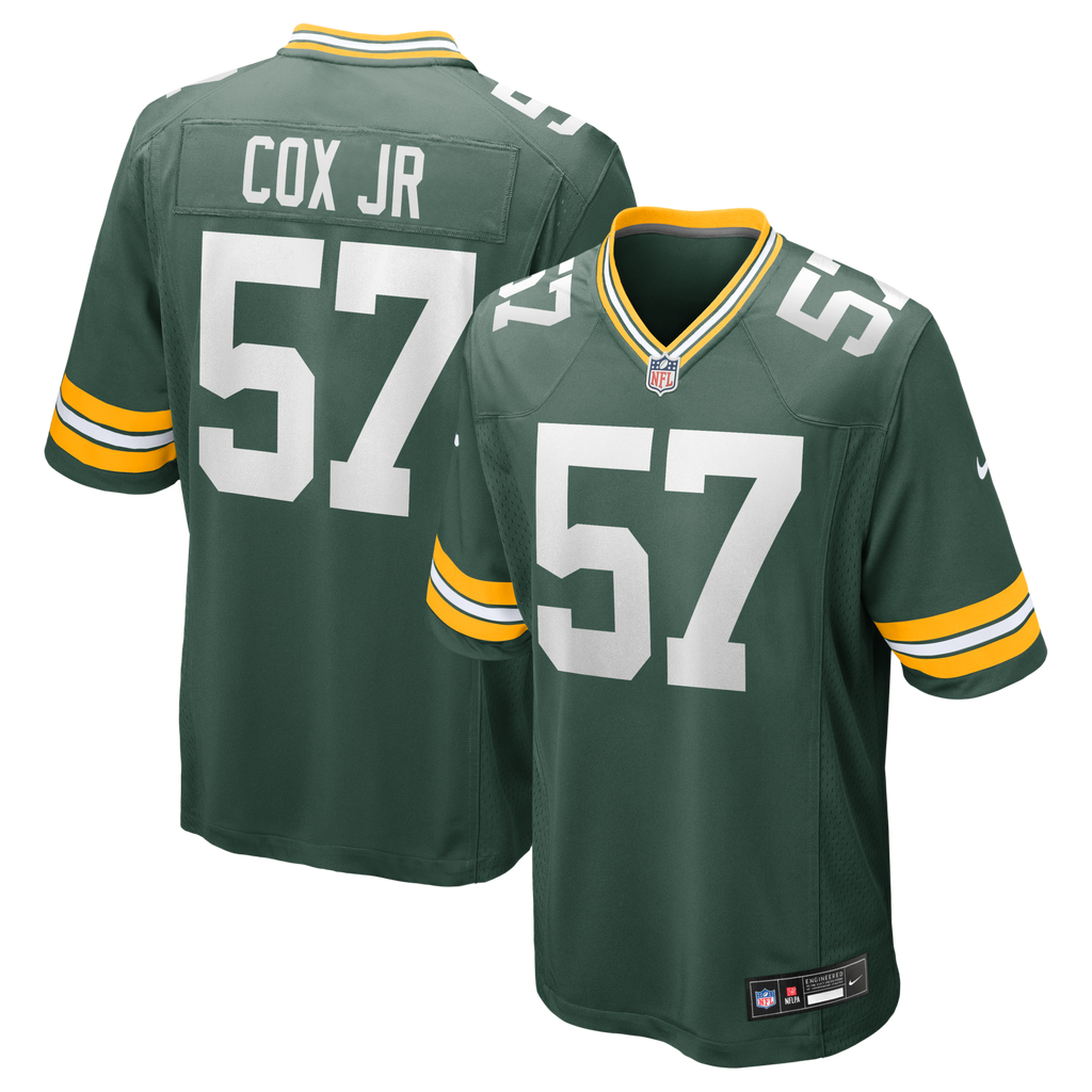 Green Bay Packers Brenton Cox Jr. Green Game Football Jersey