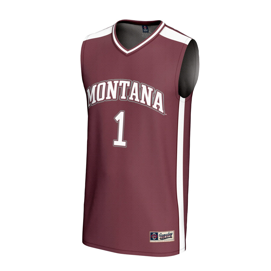 #1 Montana Grizzlies Lightweight Basketball Fashion Jersey - Maroon