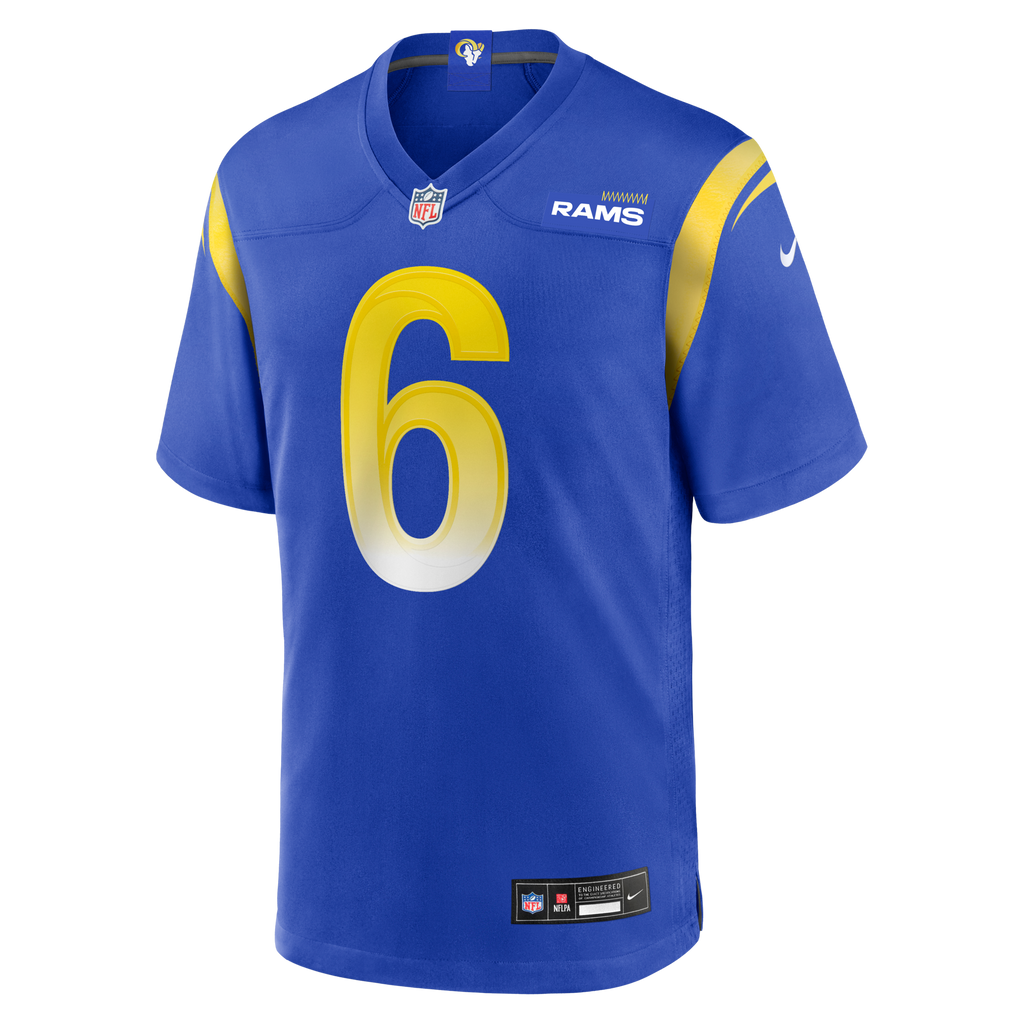 Los Angeles Rams Nick Hampton Royal Team Game Football Jersey