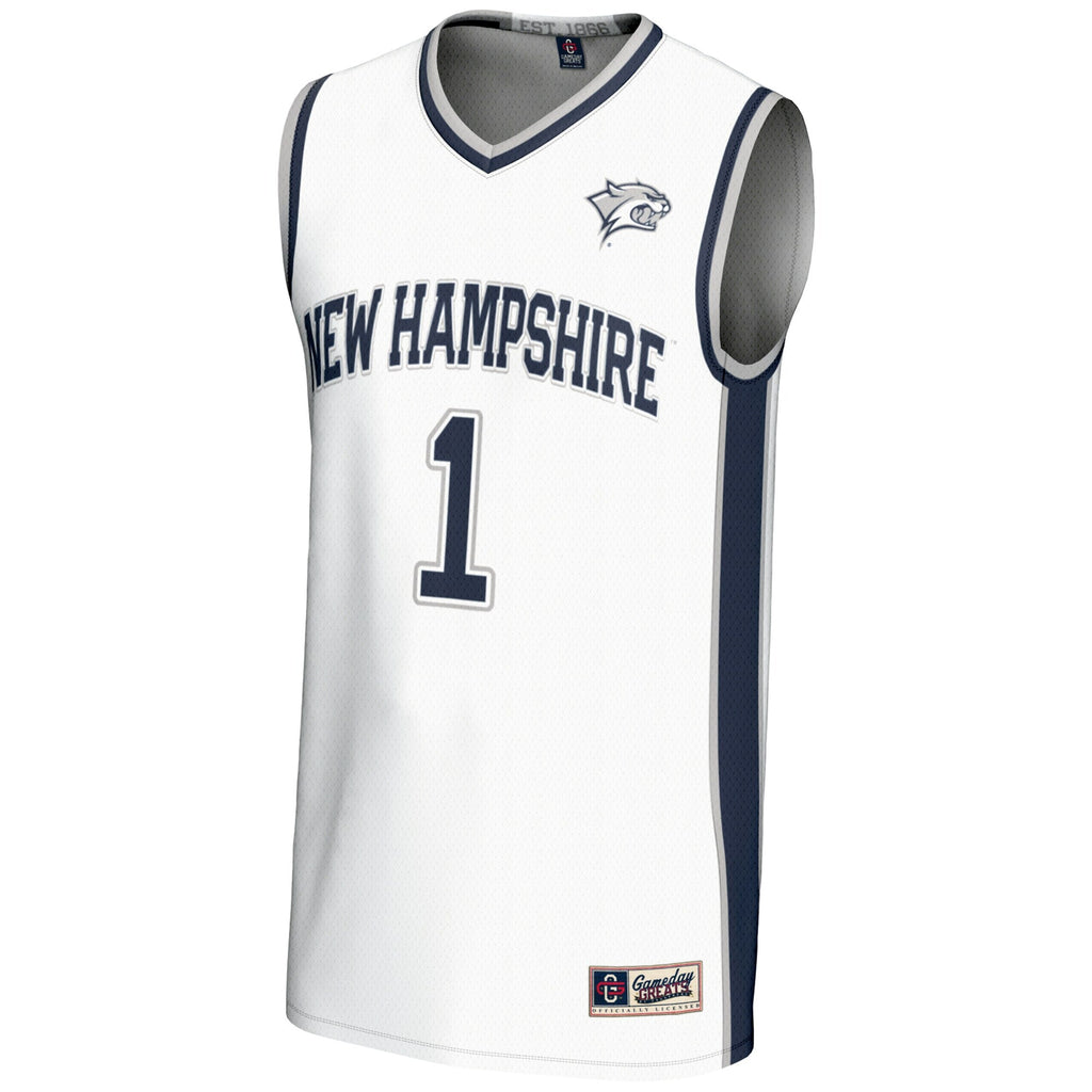 #1 New Hampshire Wildcats Lightweight Basketball Jersey - White
