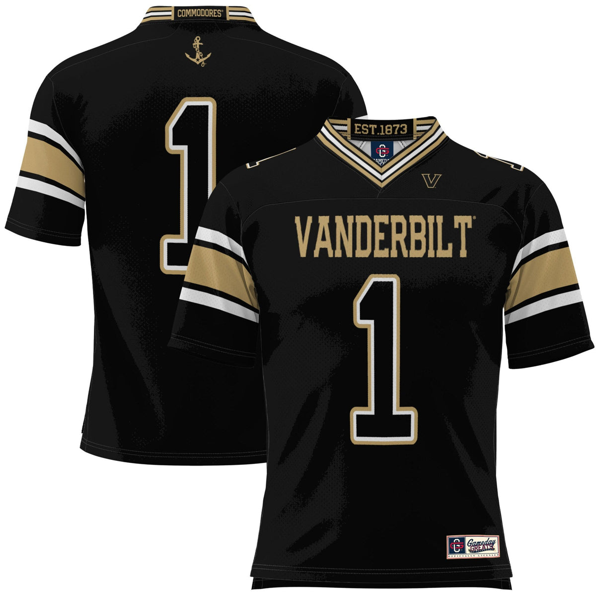 #1 Vanderbilt Commodores Football Jersey - Black