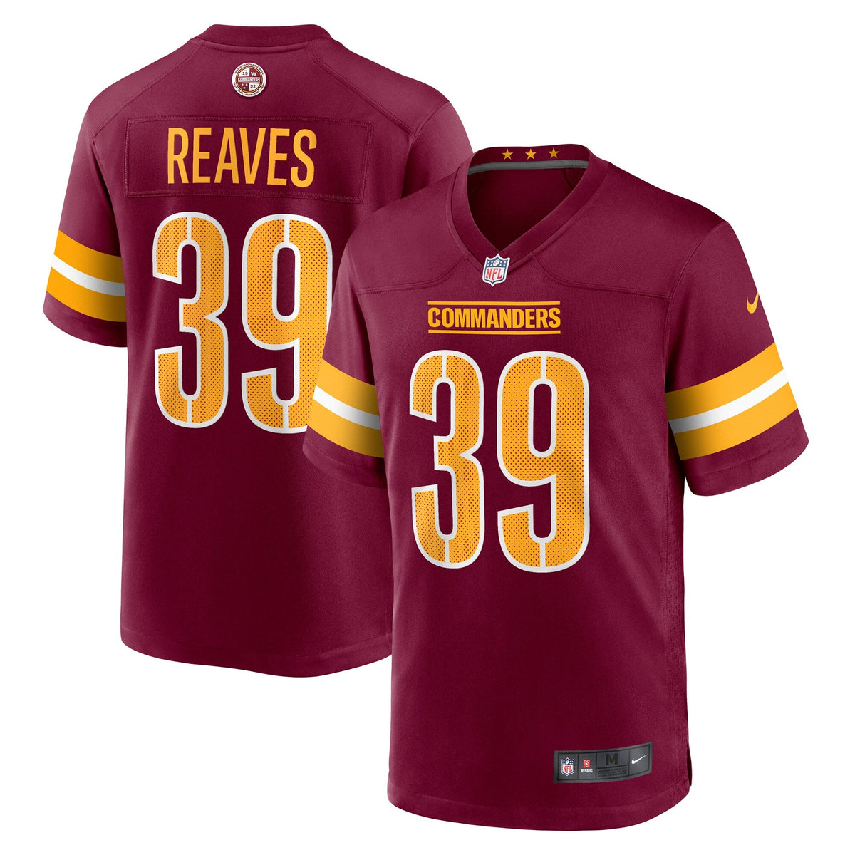 Washington Commanders Jeremy Reaves Burgundy Game Football Jersey