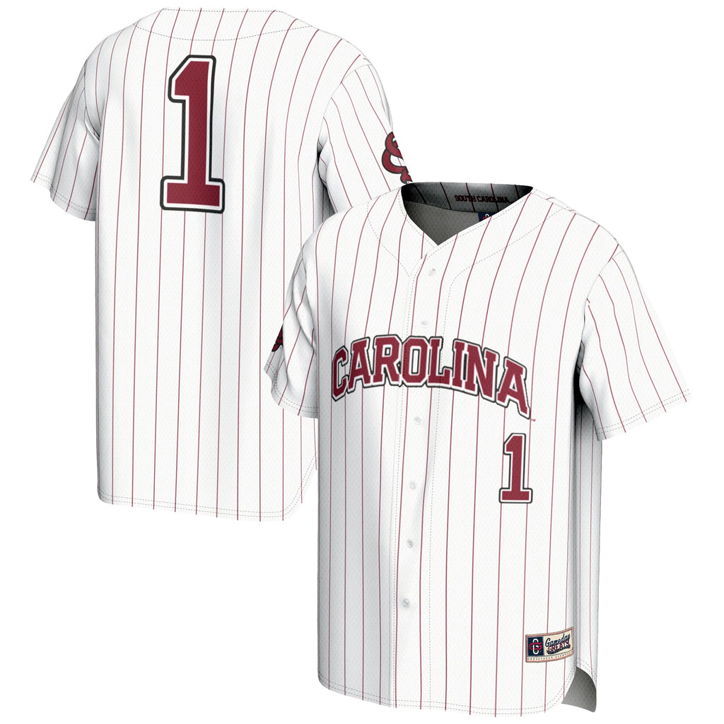 #1 South Carolina Gamecocks Lightweight Baseball Fashion Jersey - White