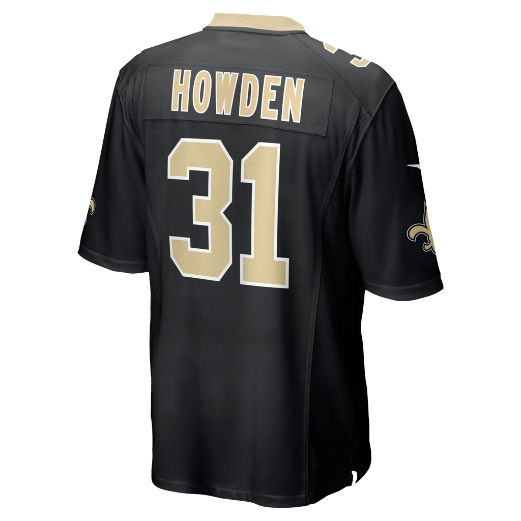 New Orleans Saints Jordan Howden Black Team Game Football Jersey