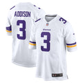Minnesota Vikings Jordan Addison White Away Game Football Jersey