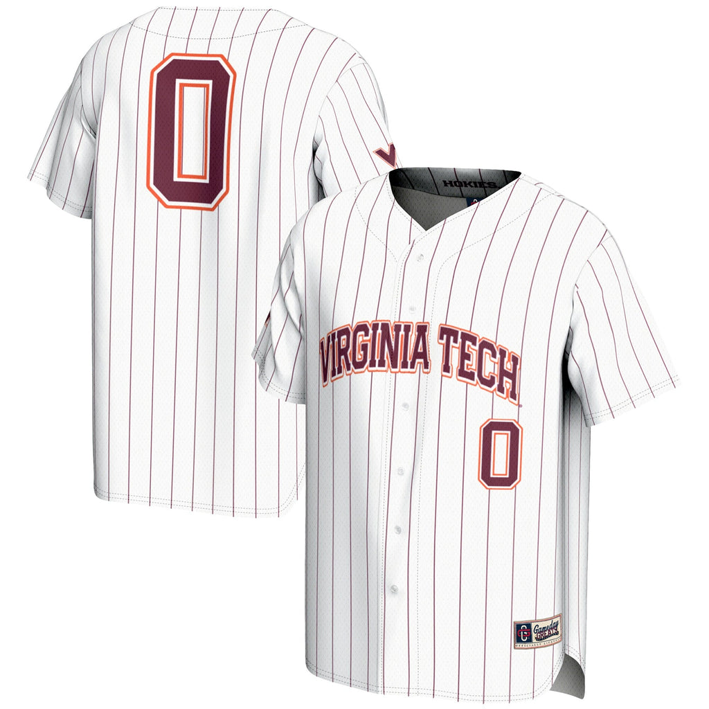 #0 White Virginia Tech Hokies Lightweight Baseball Fashion Jersey