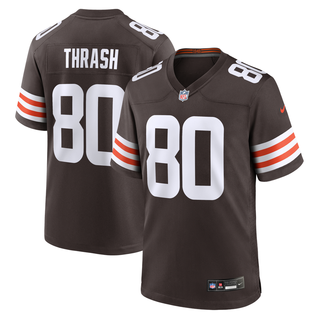 Cleveland Browns Jamari Thrash Brown Team Game Football Jersey