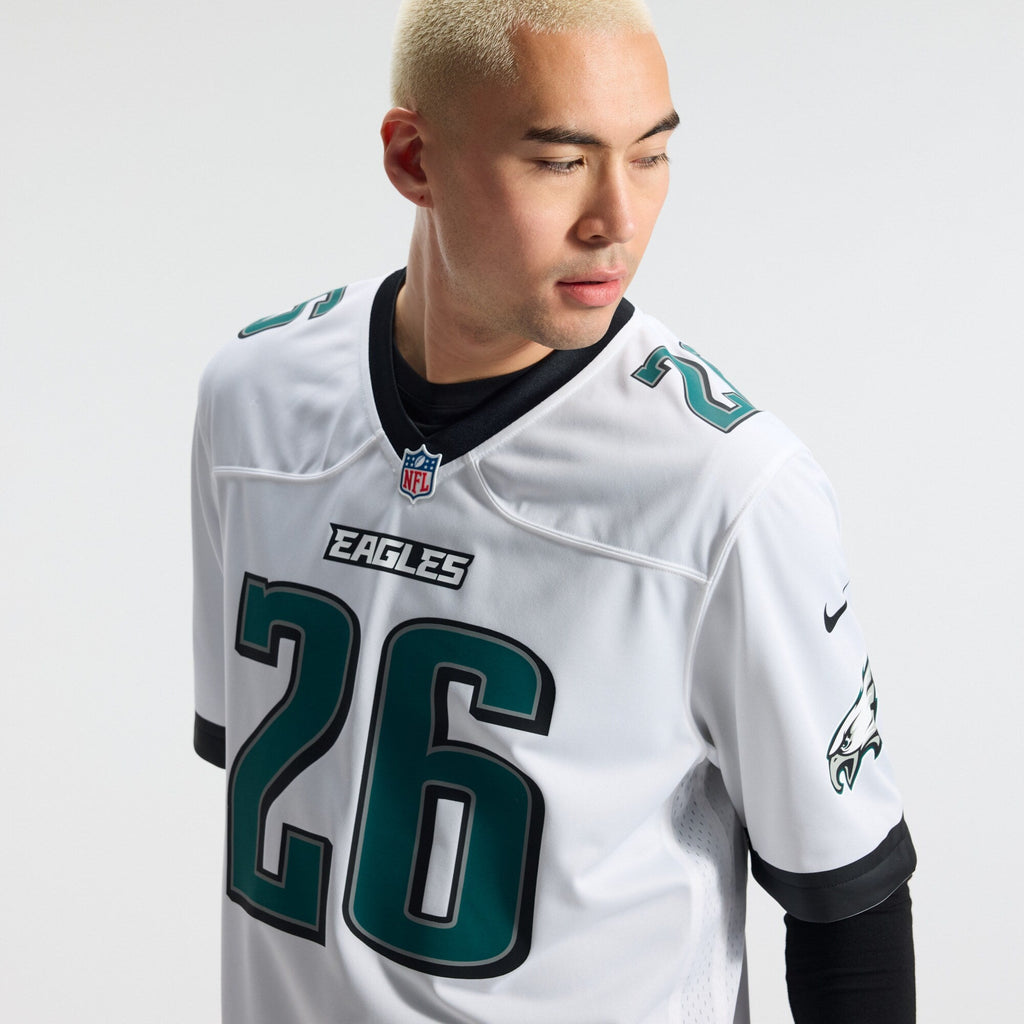 Philadelphia Eagles Saquon Barkley White Game Football Jersey