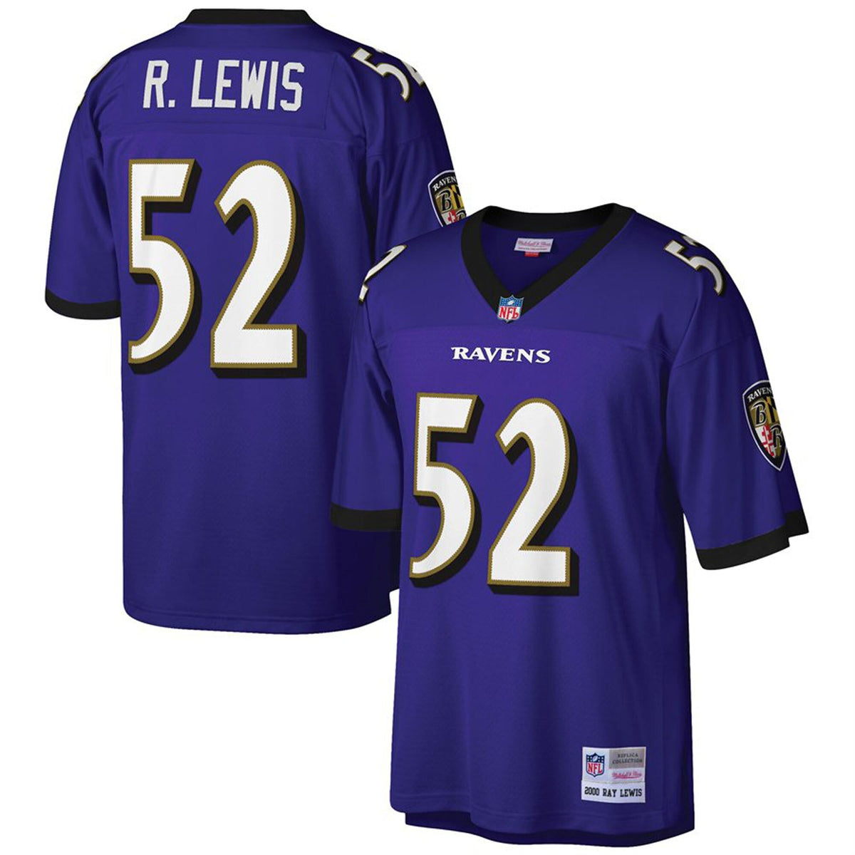 Baltimore Ravens Ray Lewis Purple Big & Tall 2000 Retired Player Replica Football Jersey