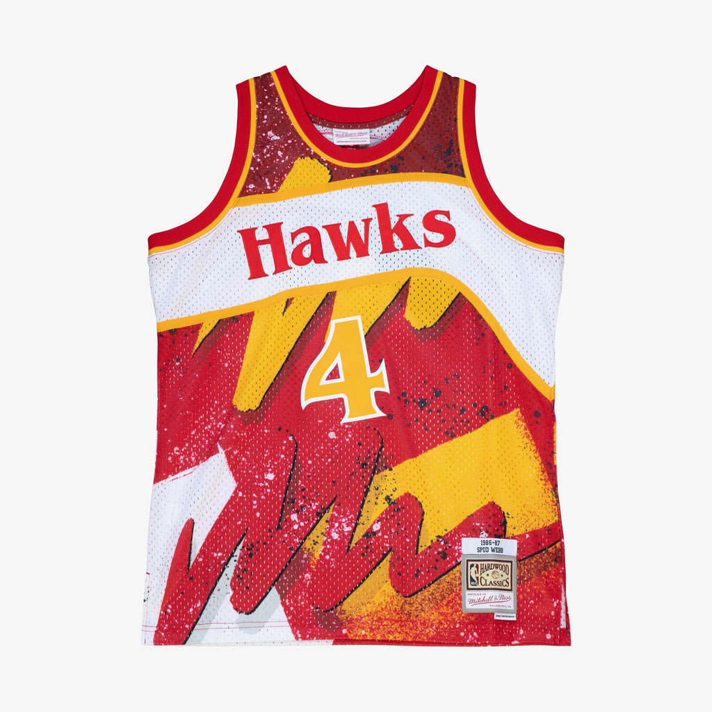 Atlanta Hawks Spud Webb 1986 Hyper Hoops Swingman Jersey - Red