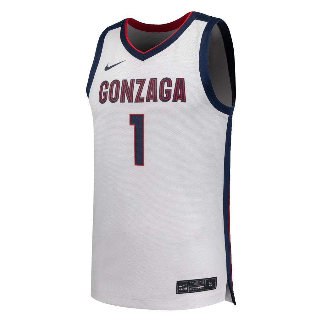 #1 White Gonzaga Bulldogs Replica Basketball Jersey