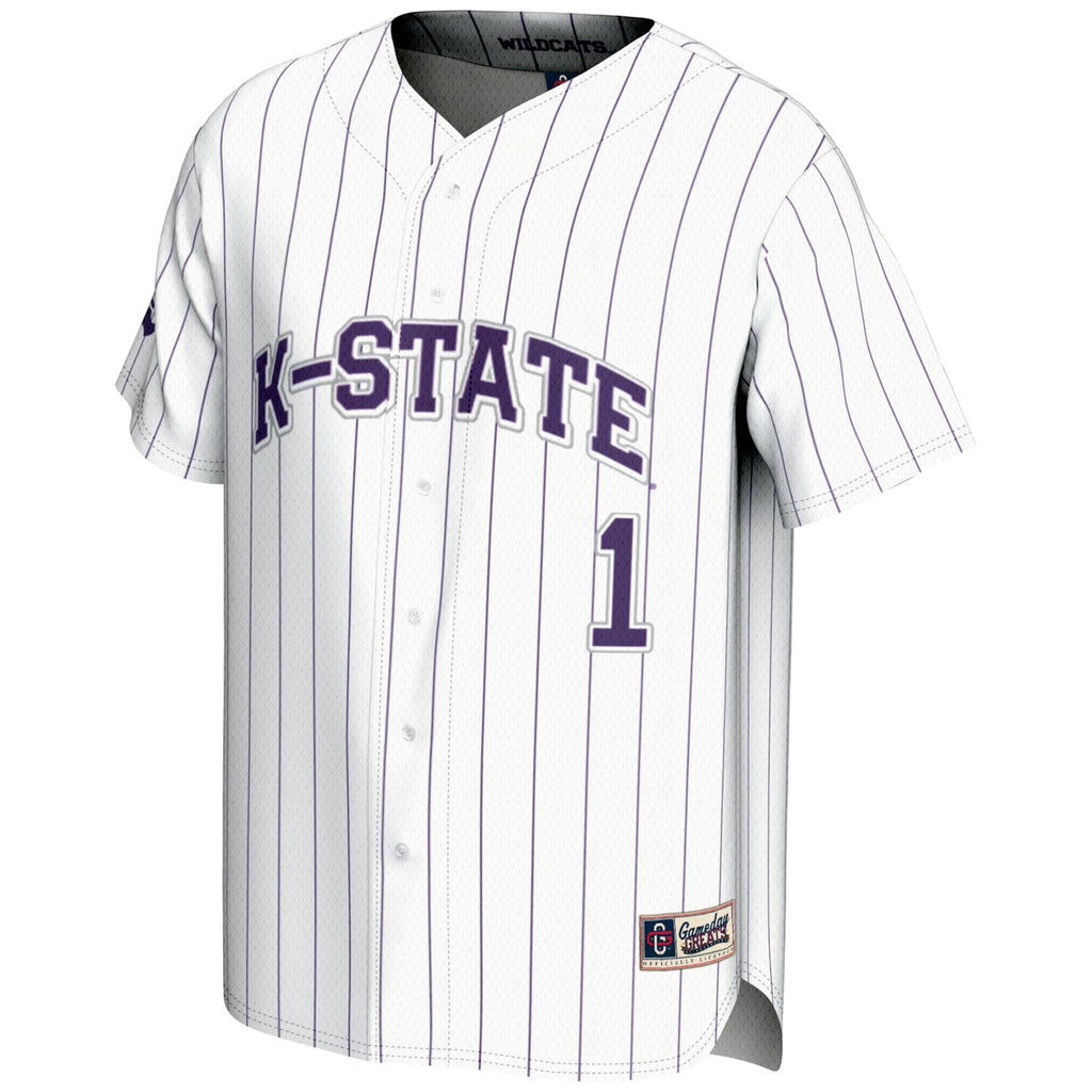 #1 Kansas State Wildcats Lightweight Baseball Jersey - White