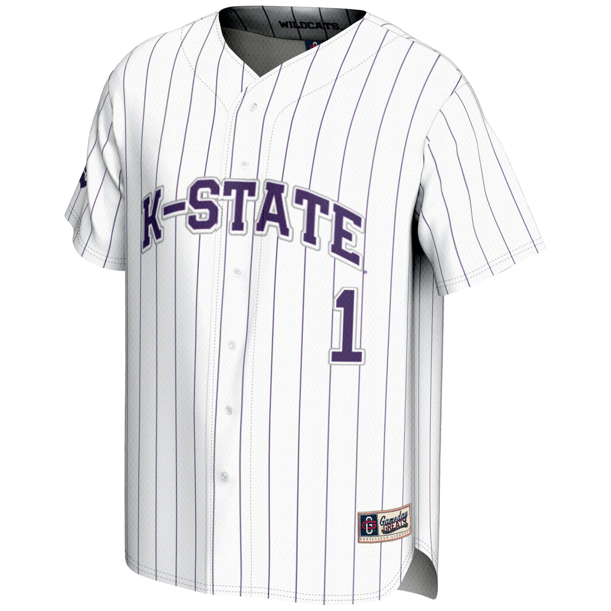 #1 Kansas State Wildcats Lightweight Baseball Jersey - White