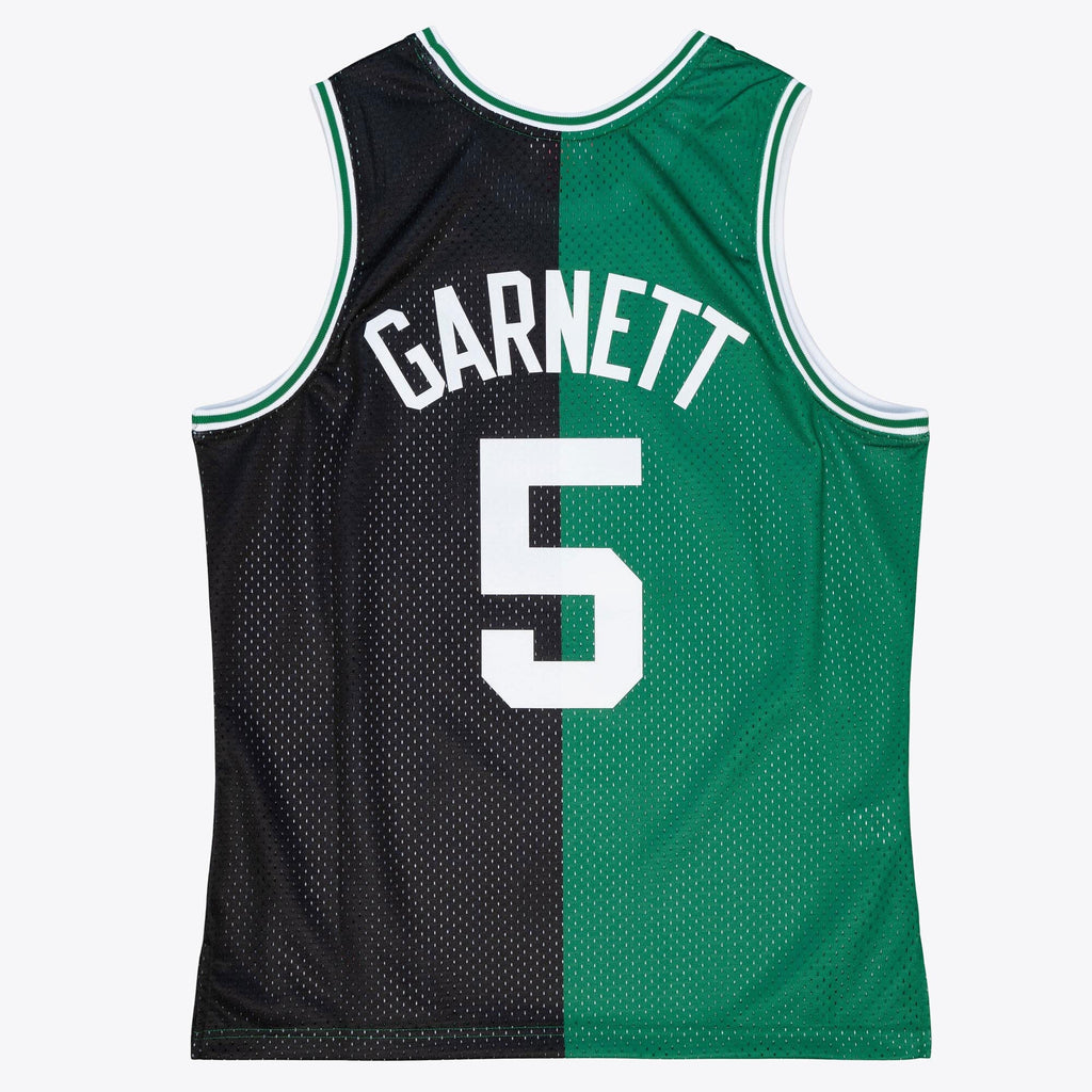 Boston Celtics Kevin Garnett 2007 Split Swingman Jersey - Black/Green