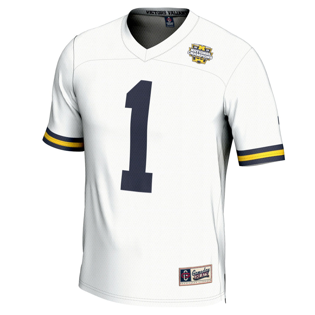 #1 Michigan Wolverines College Football Playoff 2023 National Champions Lightweight Fashion Jersey - White