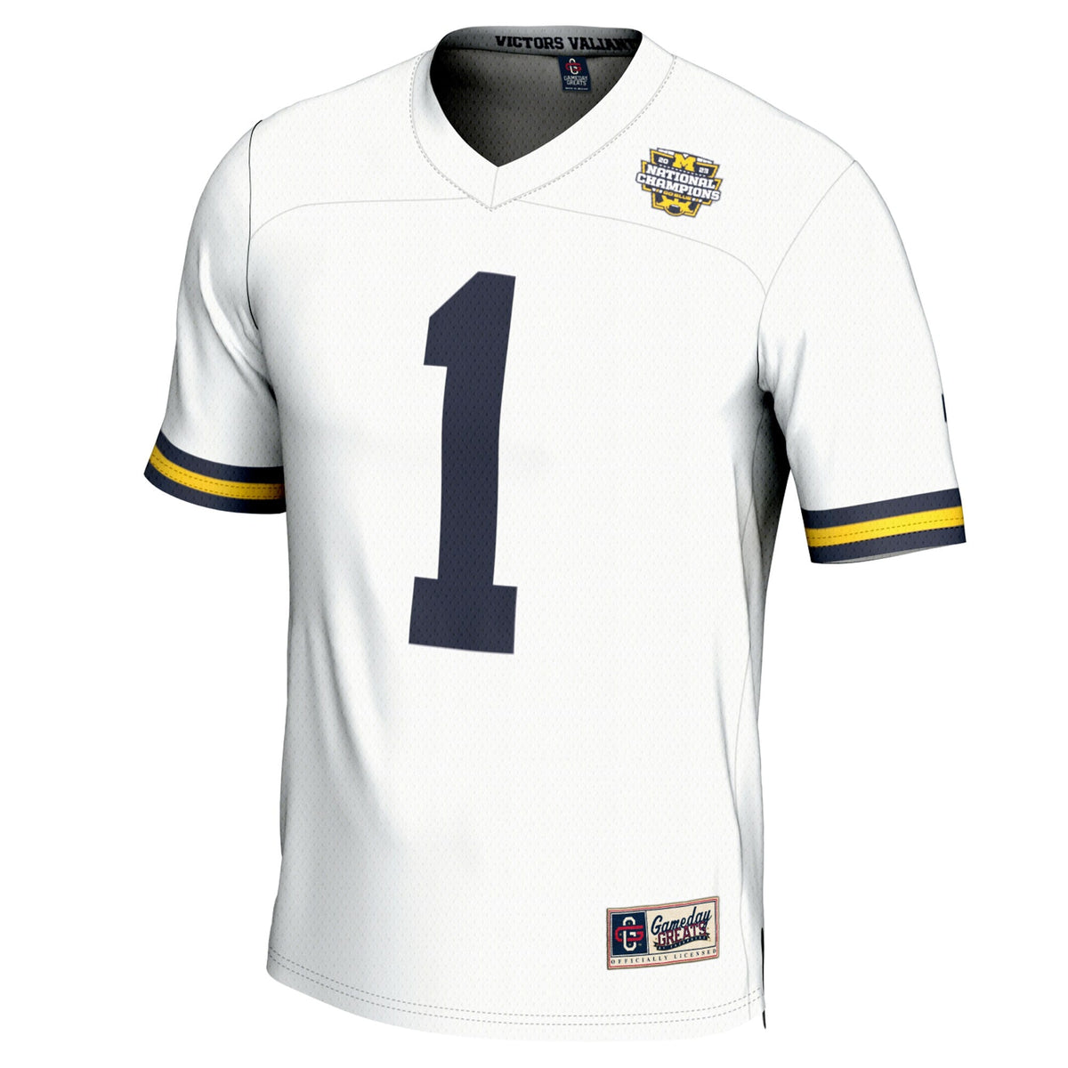 #1 Michigan Wolverines College Football Playoff 2023 National Champions Lightweight Fashion Jersey - White