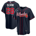 Atlanta Braves Matt Olson Navy Alternate Replica Baseball Jersey