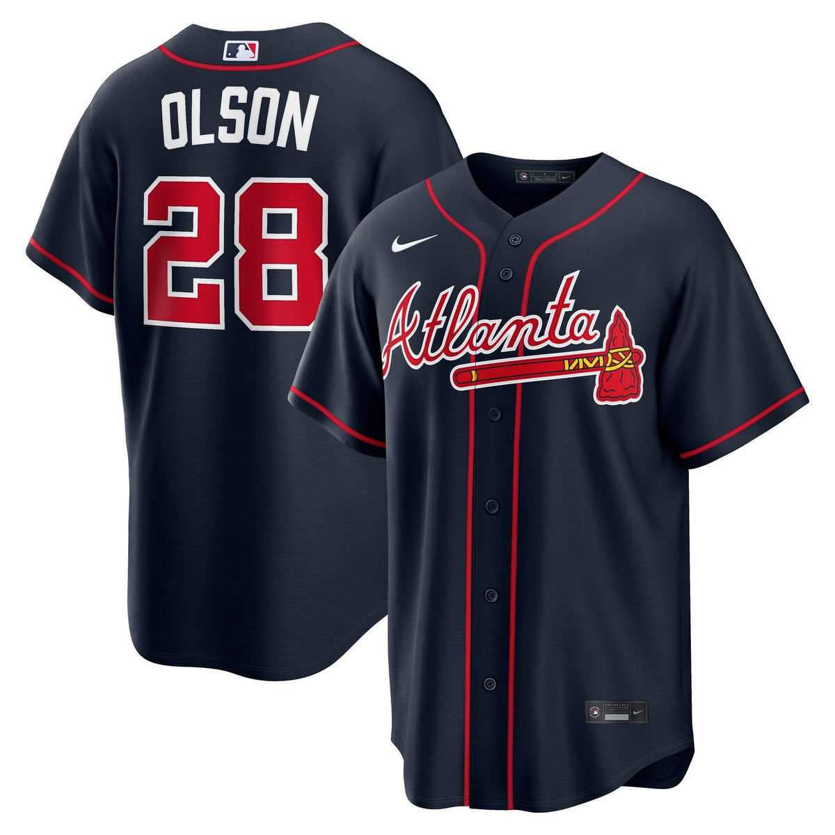 Atlanta Braves Matt Olson Navy Alternate Replica Baseball Jersey