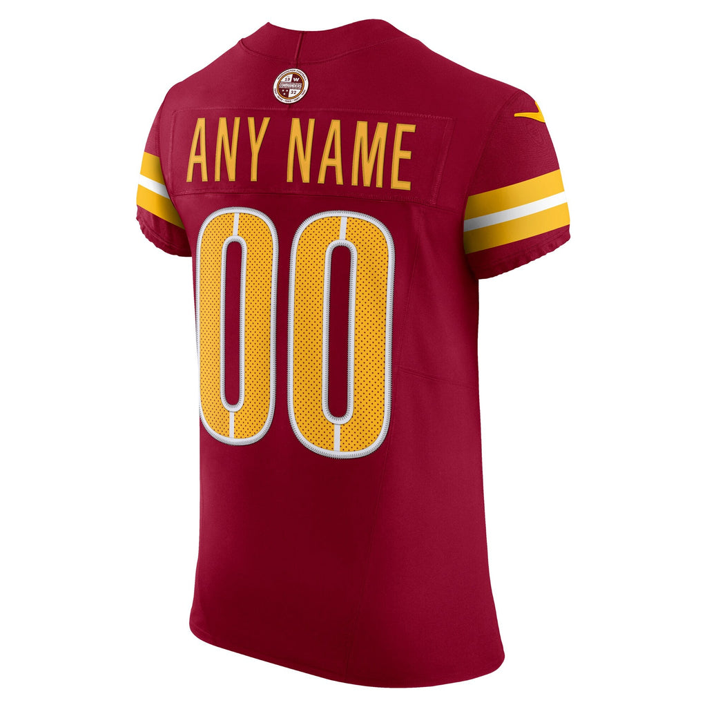 Washington Commanders Burgundy Team Vapor F.U.S.E. Elite Custom Football Jersey