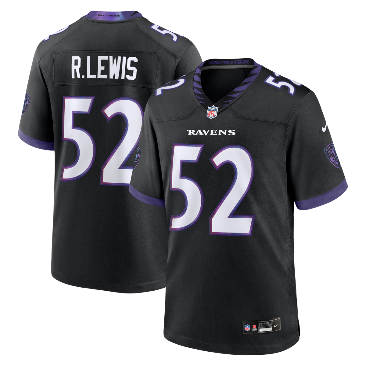 Baltimore Ravens Ray Lewis Black Alternate Retired Player Game Football Jersey