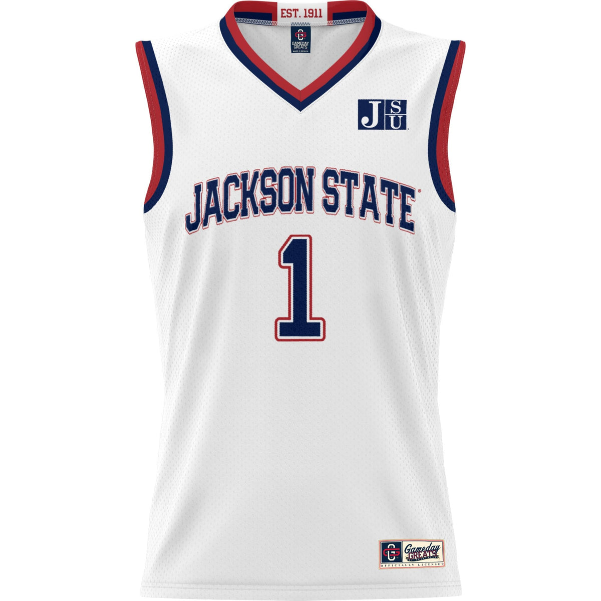 #1 Jackson State Tigers Lightweight Basketball Jersey - White