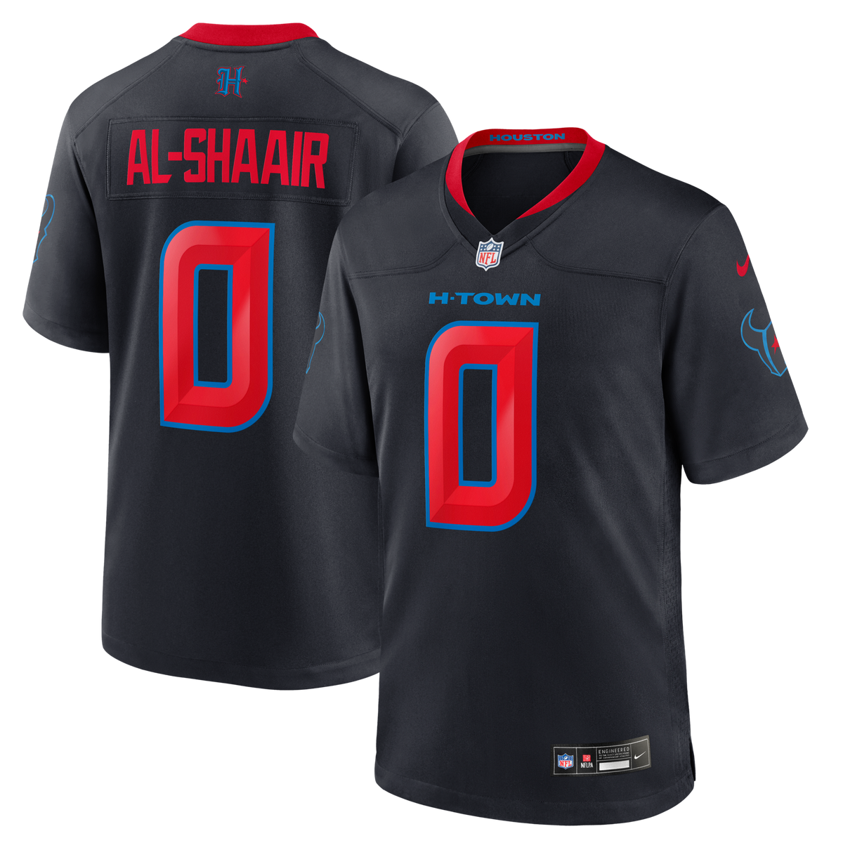 Houston Texans Azeez Al-Shaair Navy Alternate Game Football Jersey