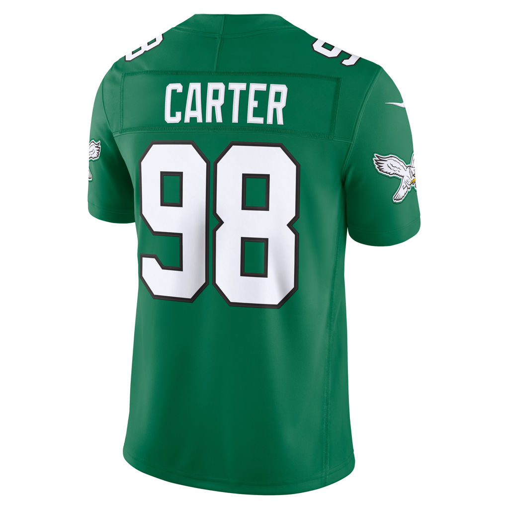 Philadelphia Eagles Jalen Carter Kelly Green Alternate Vapor F.U.S.E. Stitched Limited Football Jersey
