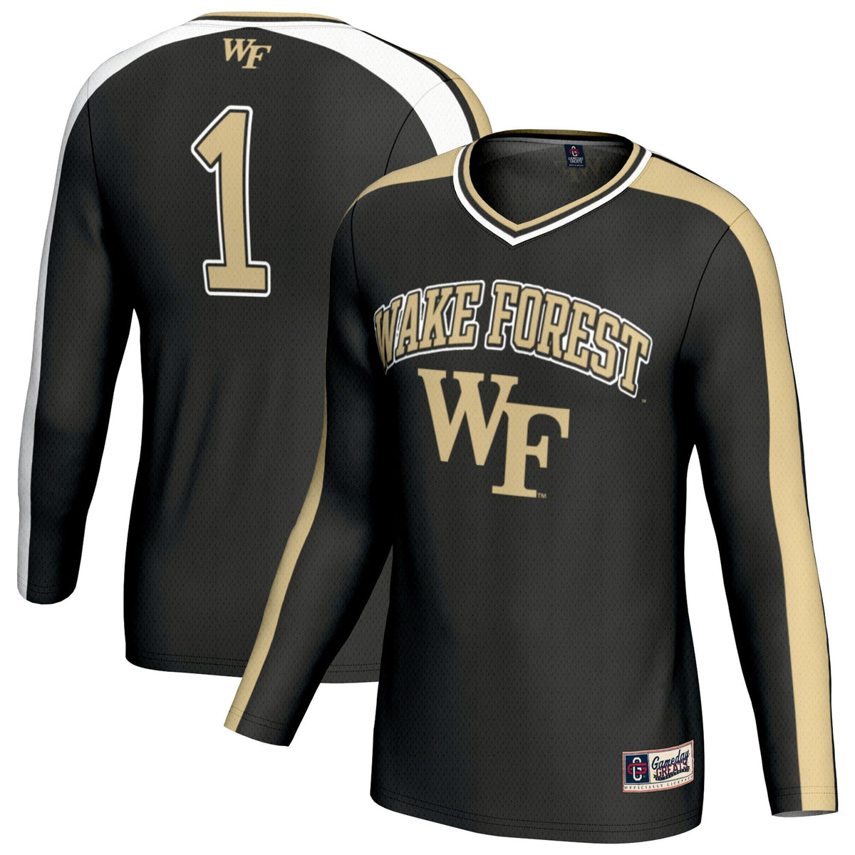 Wake Forest Demon Deacons #1 Lightweight Volleyball Fashion Jersey - Black