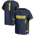 #1 Michigan Wolverines Lightweight Baseball Fashion Jersey - Navy