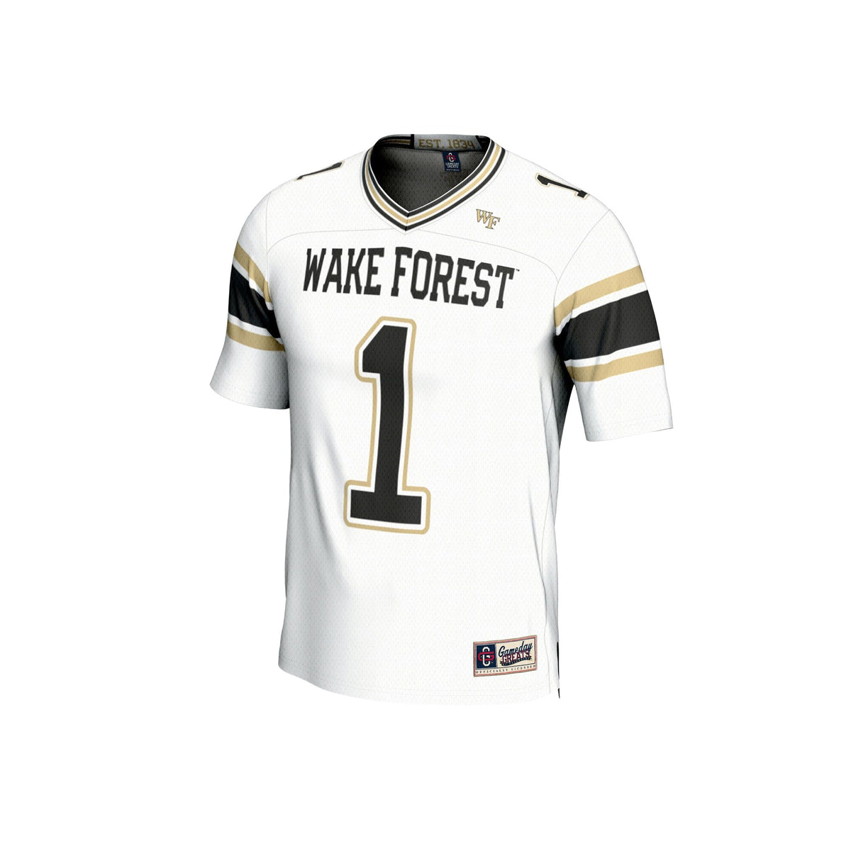 #1 Wake Forest Demon Deacons Lightweight Football Fashion Jersey - White
